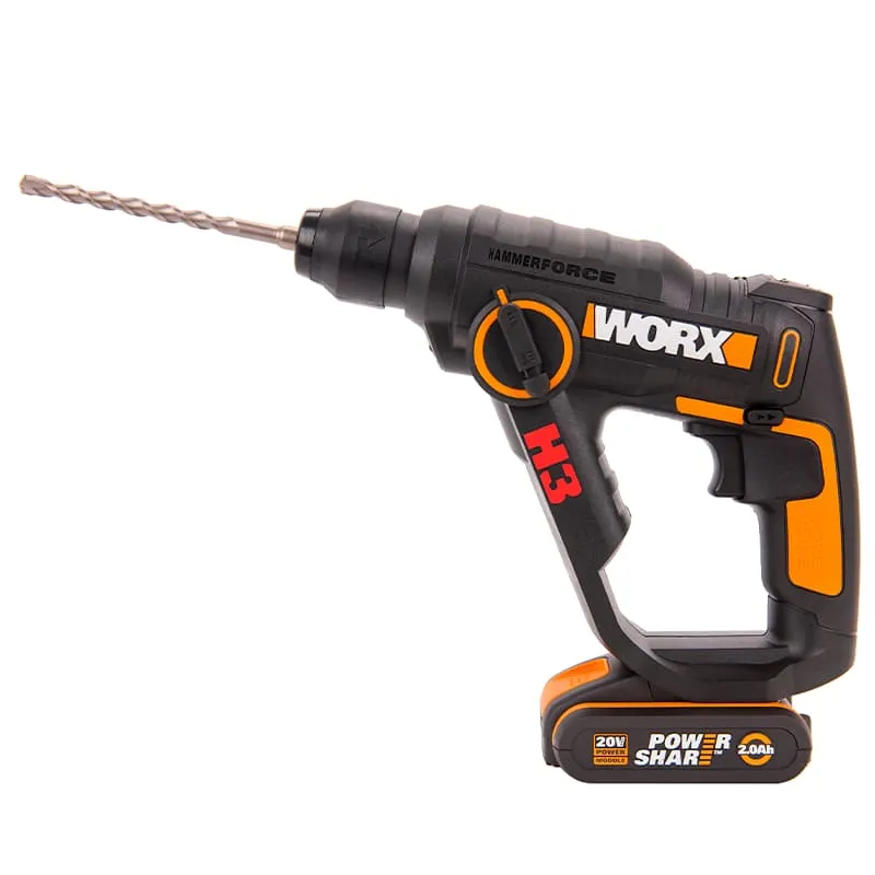 Перфоратор WORX WX390 H3 20V 1,2Дж аккумуляторный — детальное фото